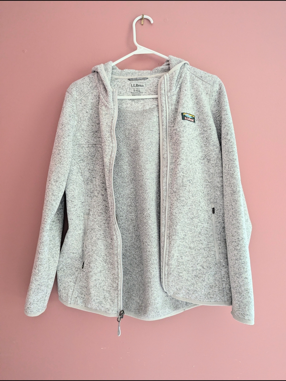 L.L.Bean Sweater Fleece Full-Zip Hoodie Gray S